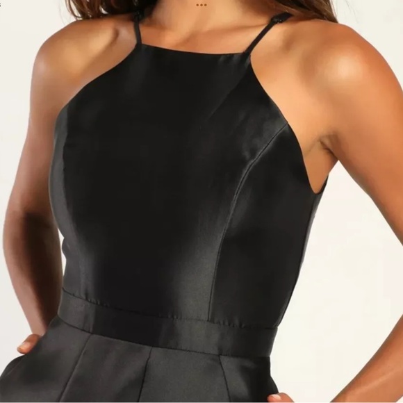 Lulus Black High-Low Tiered Halter Dress Size Small - Picture 7 of 16